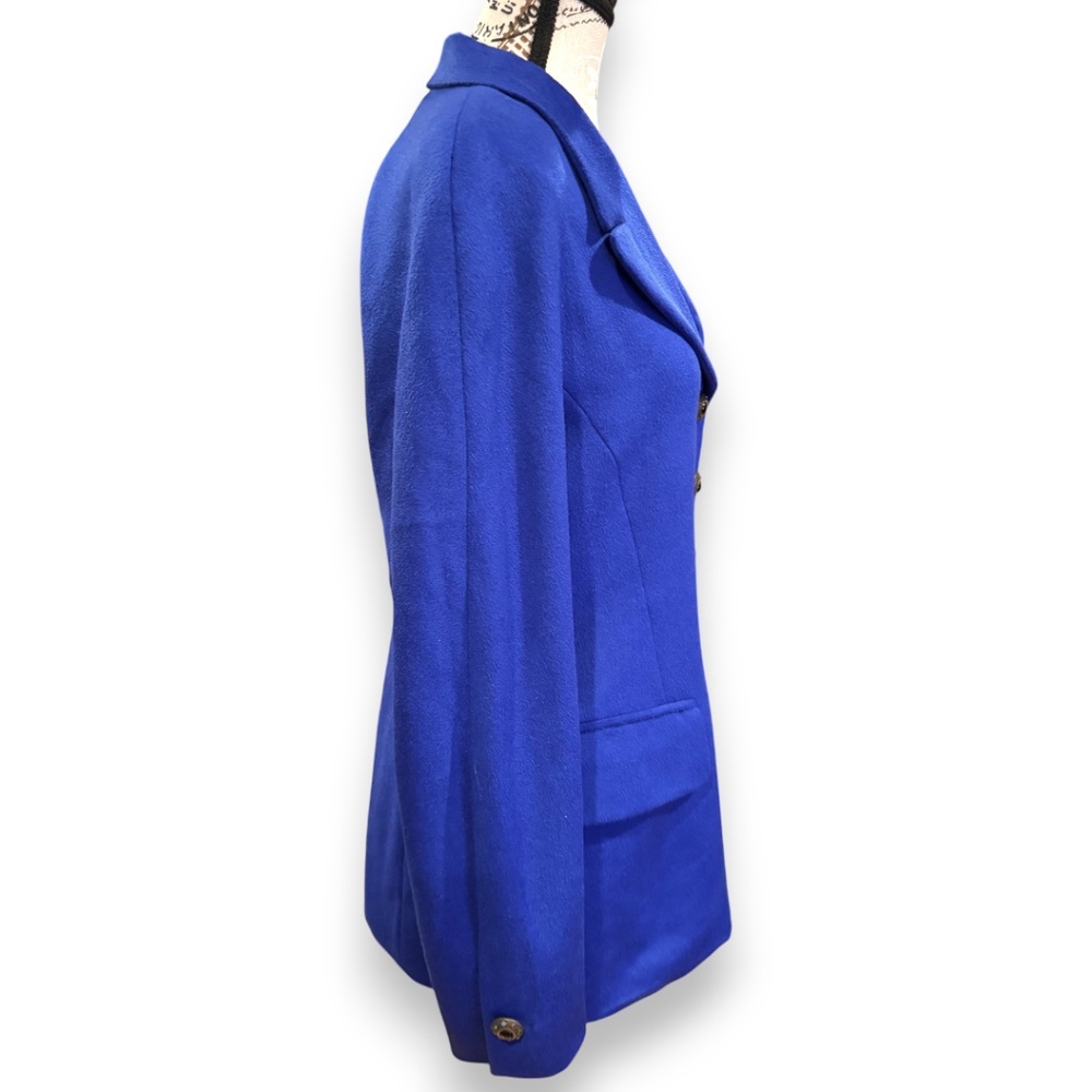 ESCADA Royal blue wool angora cashgora blazer jeweled buttons size 38 / US 8 - Picture 5 of 15